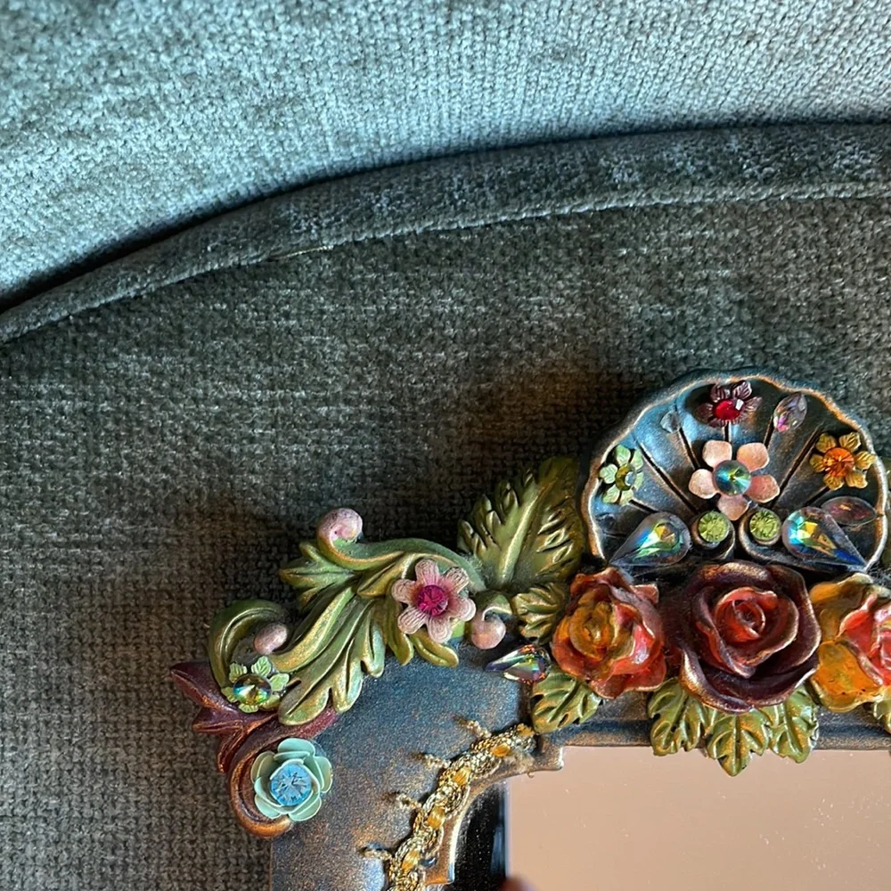 Michal Negrin Floral Wall or Tabletop Mirror